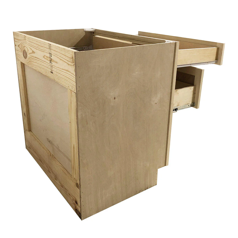 Kitchen Drawer Base Cabinet | Unfinished Poplar | Shaker Style | 36 in | 3 Drawer